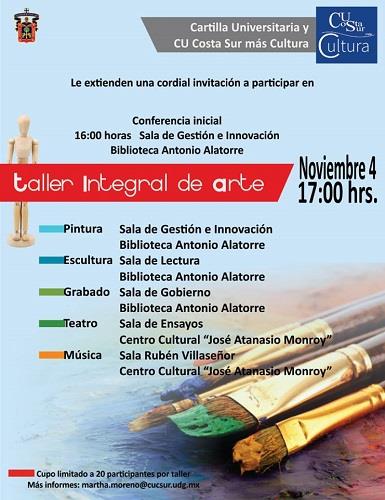 Invita el Centro Universitario de la Costa Sur a los talleres artísticos integrales