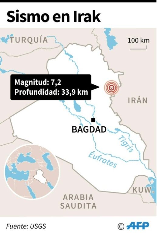 víctimas sismo Irak