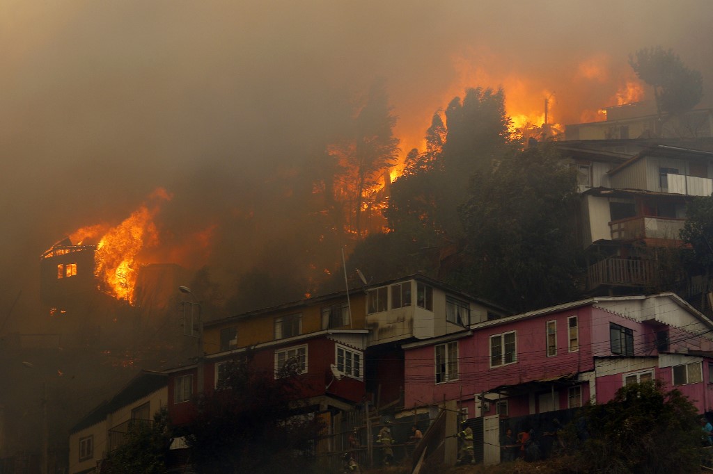 incendio casas Chile