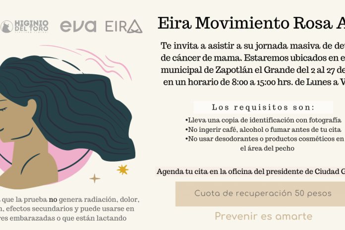 Inician campaña de detección de cáncer de mama con método alterno en Zapotlán El grande