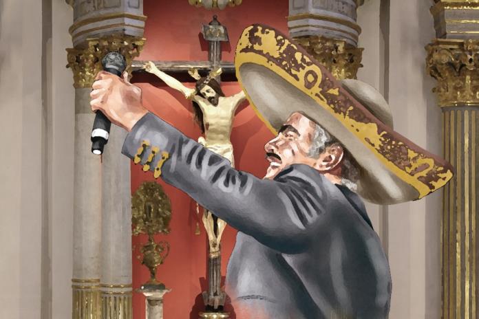 Catálogo histórico cultural | Vicente Fernández le llevo mañanitas al Señor de la Misericordia en Ocotlán