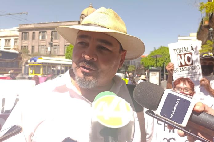 Habitantes de Tonalá protestan en el Centro de Guadalajara por la basura que se envía a Matatlán