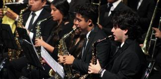 Niños y niñas de la Banda Sinfónica ECOS ofrecen un concierto en el Centro para la Cultura y las Artes de la Ribera